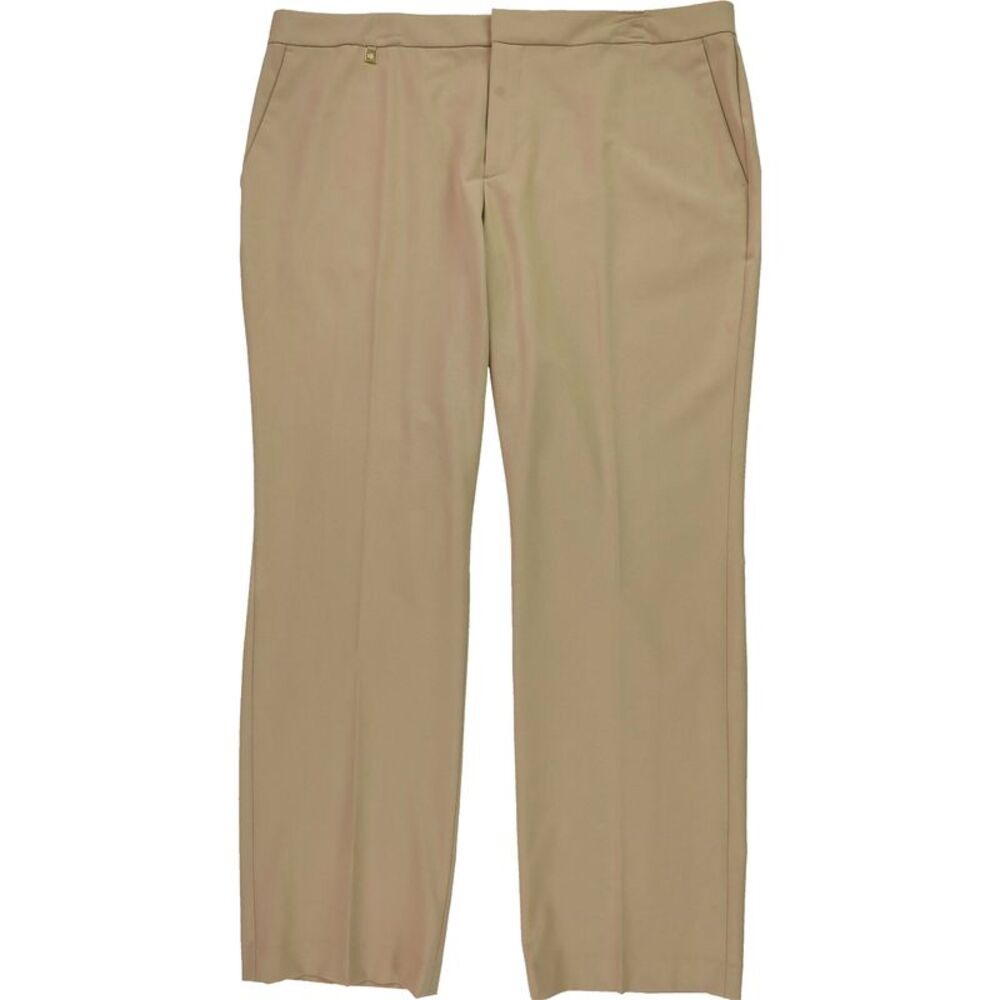 Ralph Lauren Womens Fit Straight Leg Casual Pants, Beige, Plus Size, 14W, DM